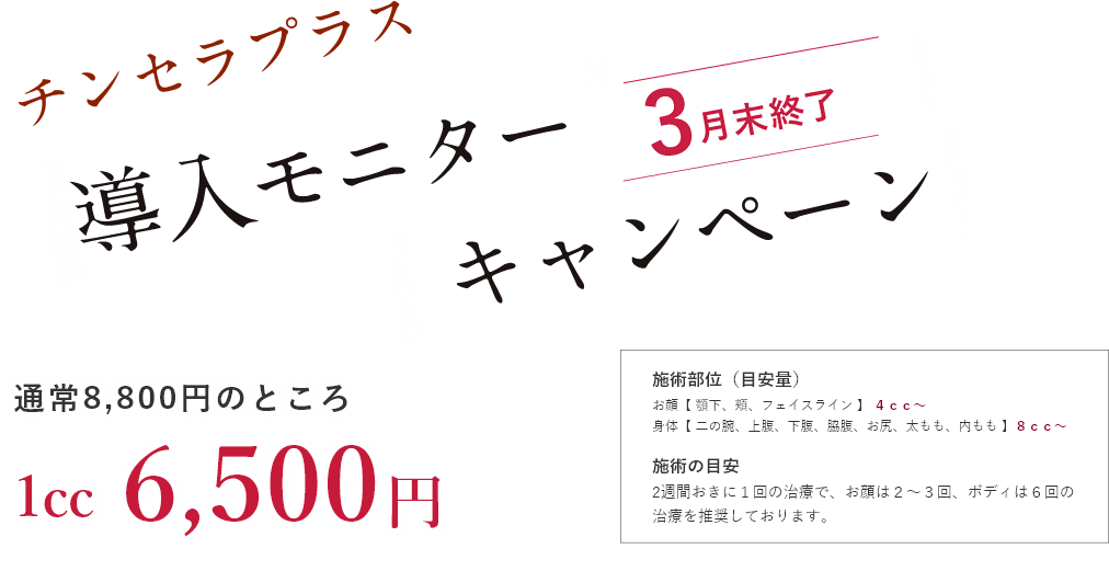 チンセラプラス導入モニターキャンペーン