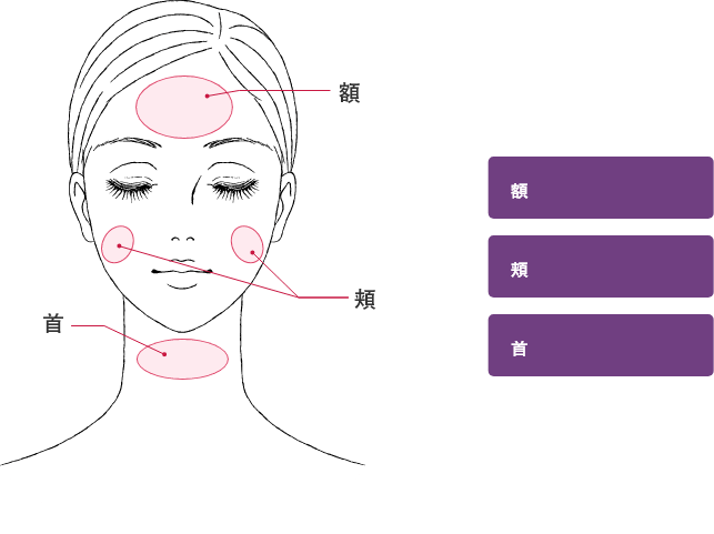 施術部位（額・頬・首）
